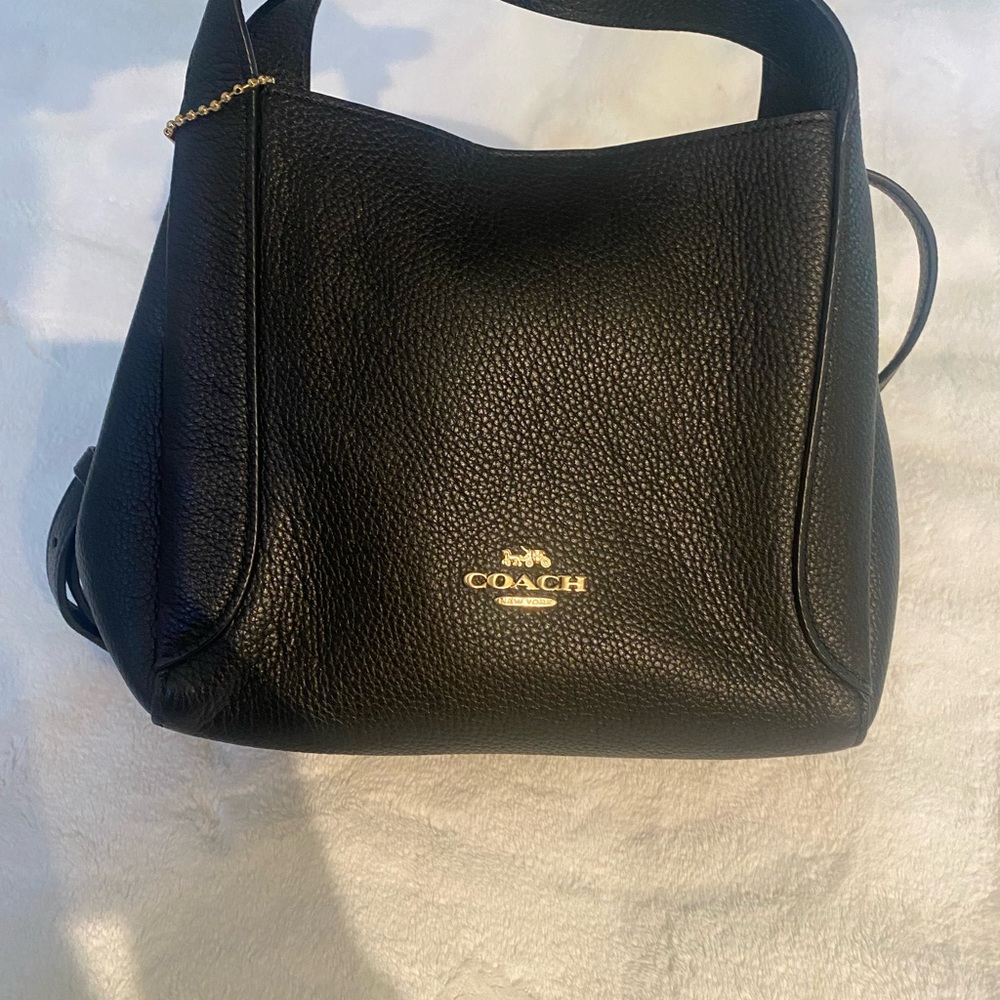 Coach Black Pebbled Leather Shoulder Bag